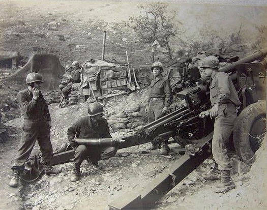 Battery B at Famagnola, Feb 1945