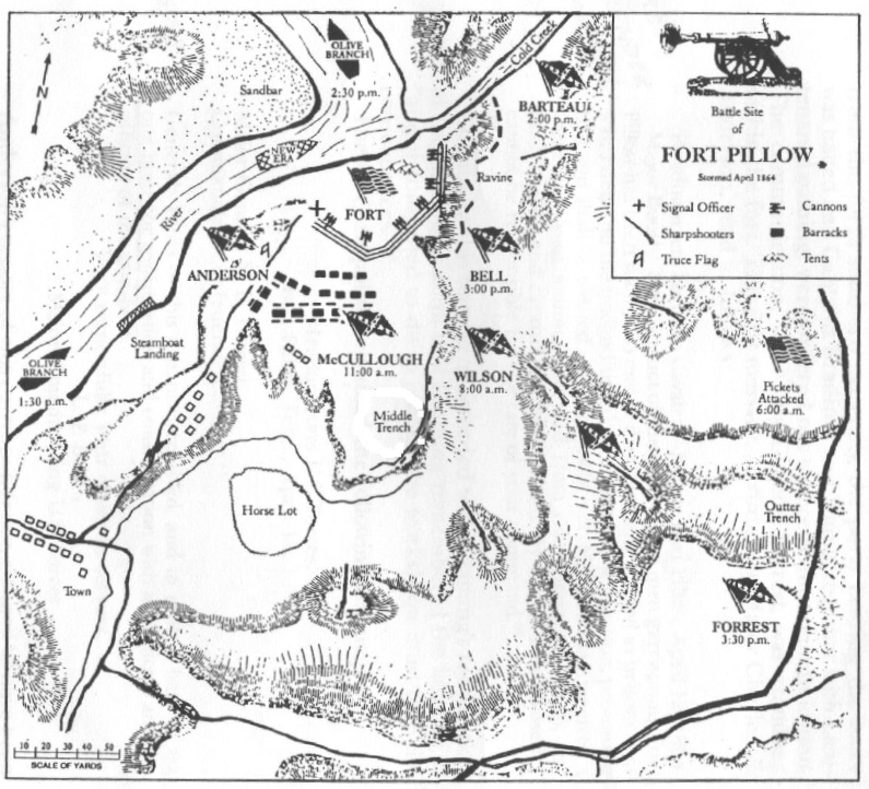 Map of Battle of Fort Pillow