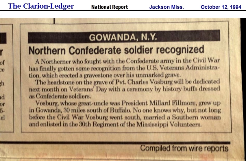 News Article about Pvt Vosburg